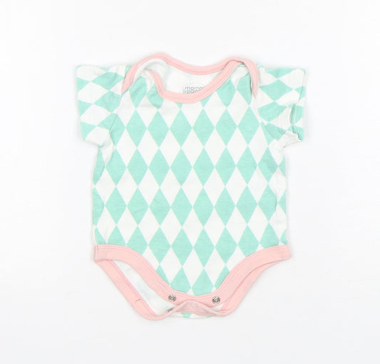 mamas & papas Girls Multicoloured Argyle/Diamond Cotton Leotard One-Piece Size Newborn