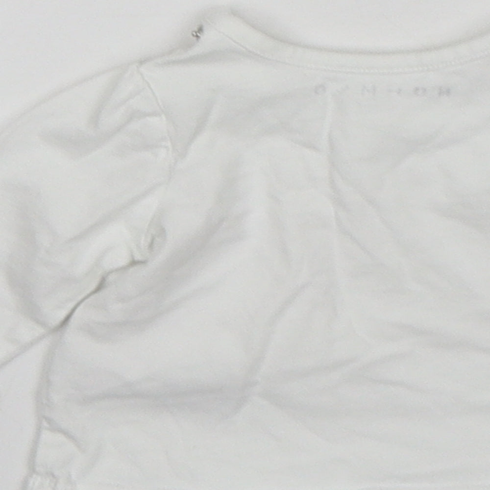 Nutmeg Girls White Cotton Basic T-Shirt Size Newborn Round Neck - Daddys Little Princess