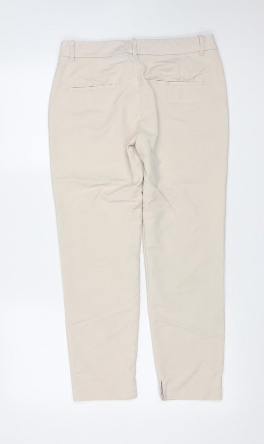 Womens UK Size M Zara Regular Fit Beige Trousers