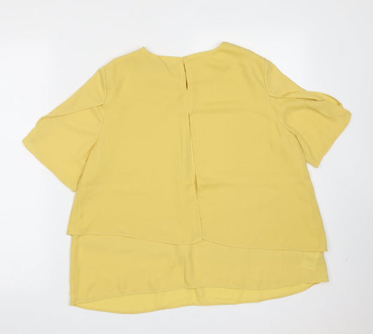 Womens UK Size M MNG Yellow Basic Blouse