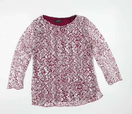 Womens UK Size M FOREVER 21 Purple Basic Blouse