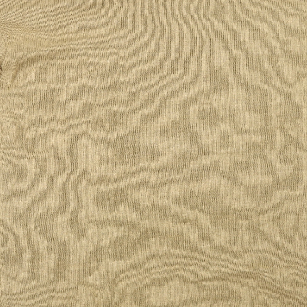 SheIn Womens Beige Crew Neck  Acrylic Tunic Jumper Size L