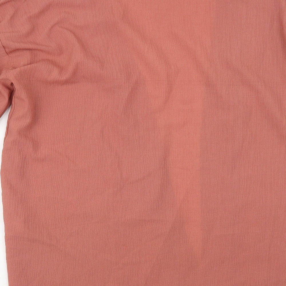 Boohoo Womens Pink Polyester Kimono Blouse Size L V-Neck