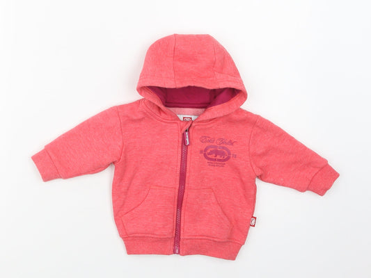 Ecko Unltd. Baby Pink Polyester Full Zip Jumper Size 3-6 Months Zip