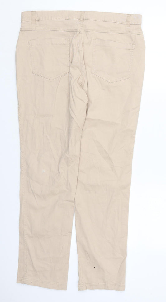 Womens UK Size 14 Epilogue Regular Fit Beige Trousers