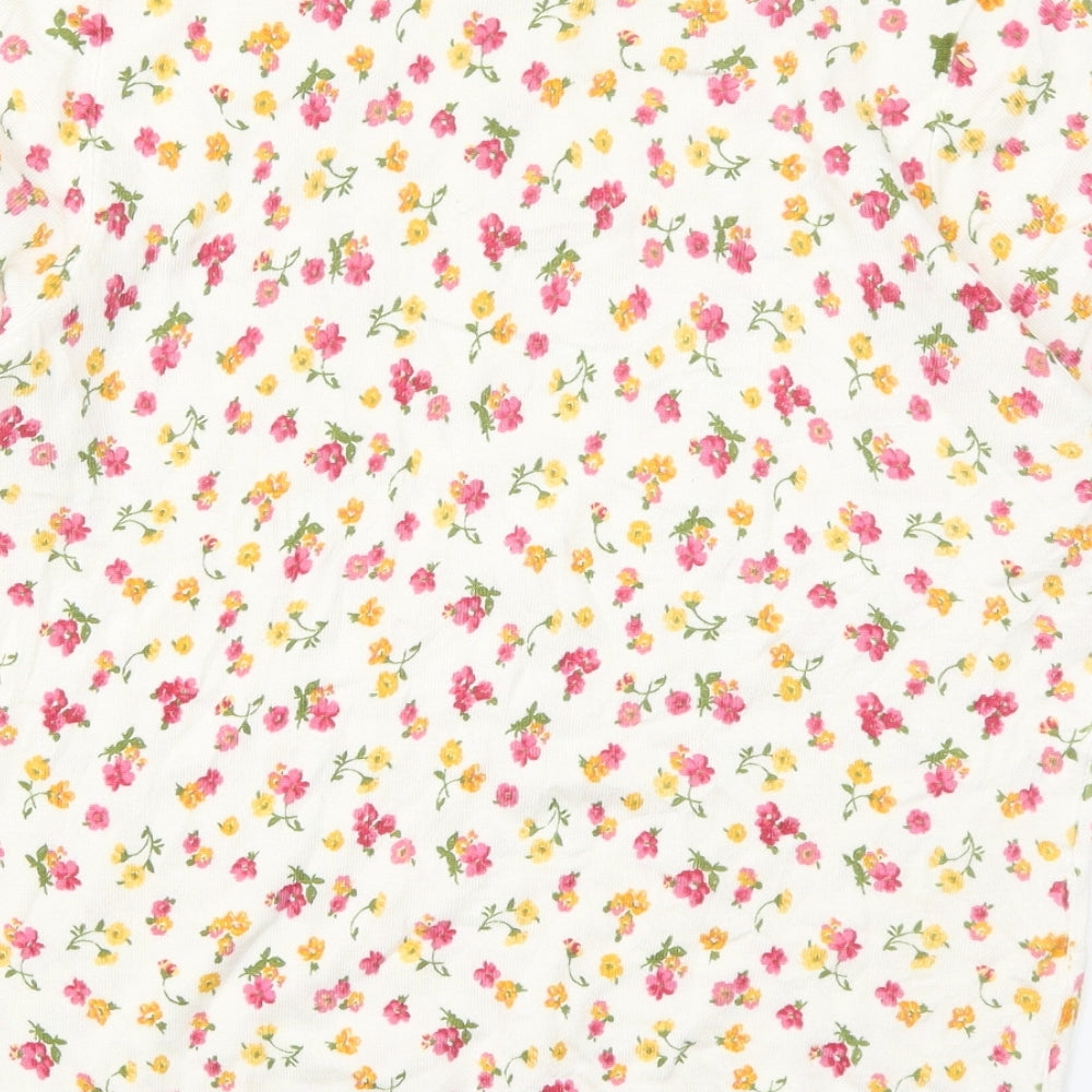 F&F Womens Multicoloured Round Neck Floral Viscose Pullover Jumper Size 10