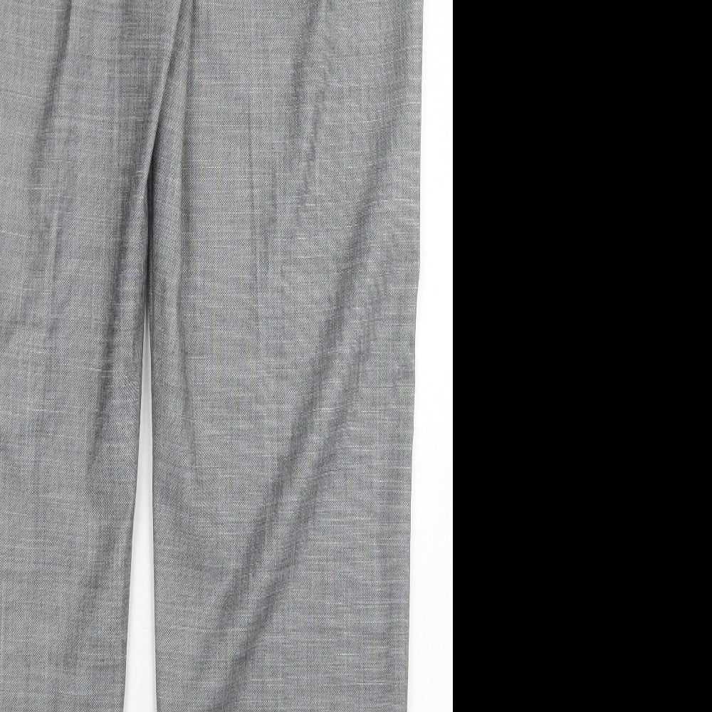 M&S Collection Womens Grey Polyester Dress Pants Trousers Size 12 L28 in Regular Hook & Eye
