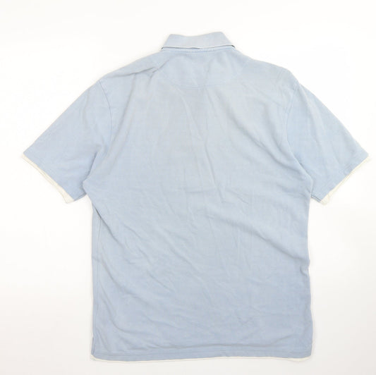 Lakeland Mens Blue Cotton Polo Size M Collared