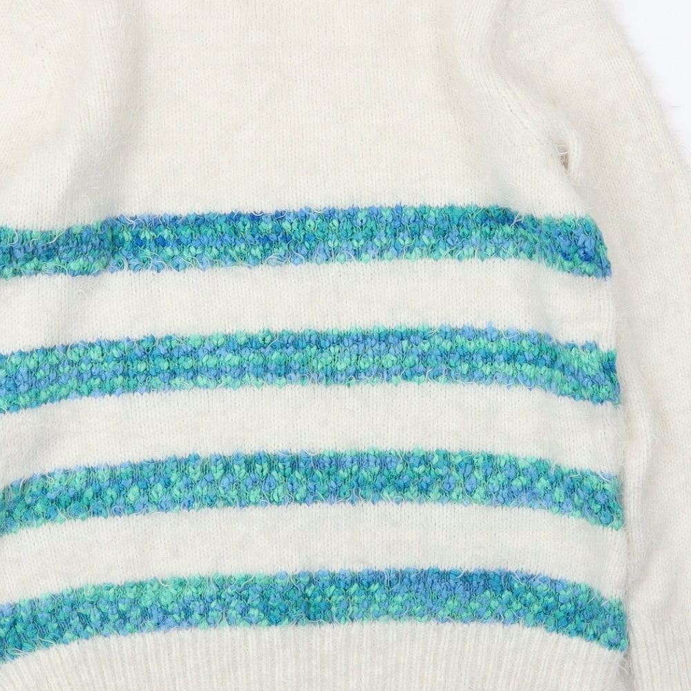 Womens UK Size 10 Debenhams White Pullover Jumper