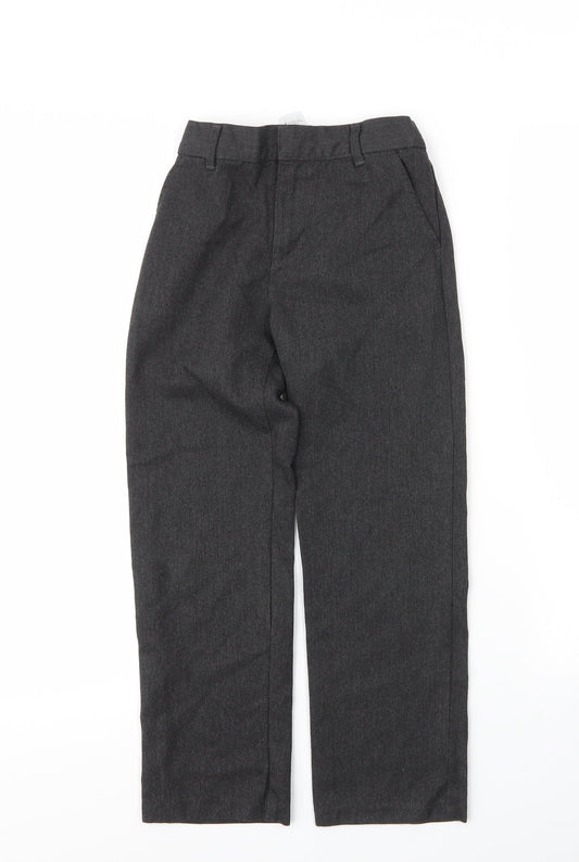 F&F Boys Grey Viscose Capri Trousers Size 7 Years L21 in Regular Zip