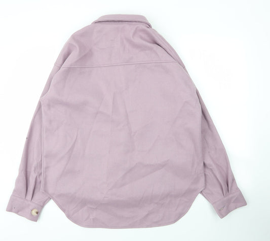 SheIn Womens Purple Polyester Basic Blouse Size M Collared