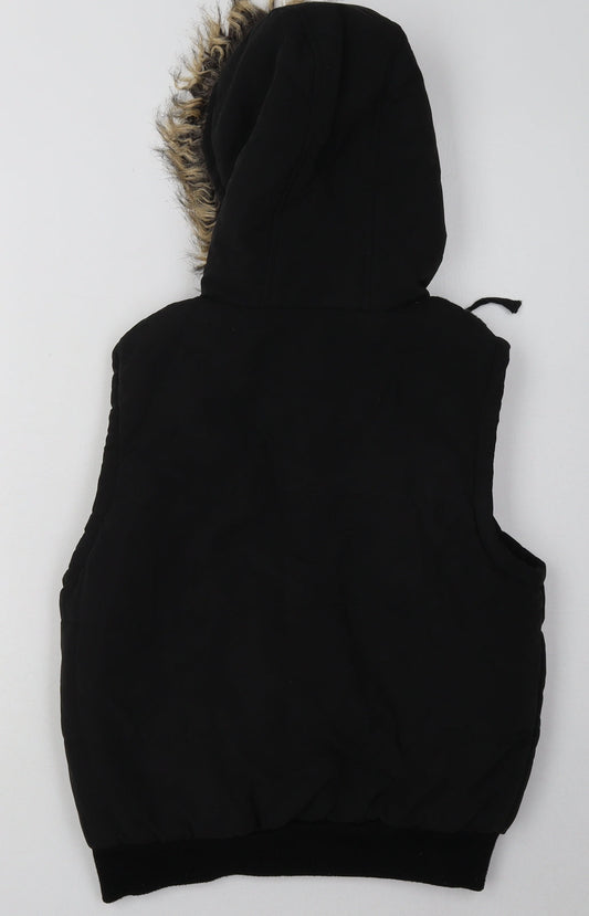 Primark Womens Black Gilet Jacket Size 12 Zip