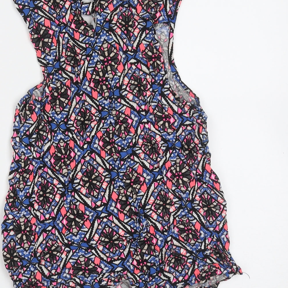 Womens UK Size 10 New Look Multicoloured Basic Blouse