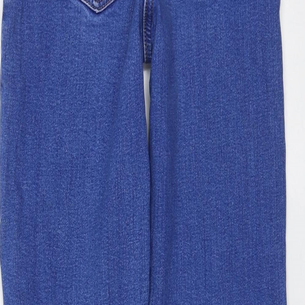 NEXT Girls Blue Cotton Straight Jeans Size 9 Months Regular Zip