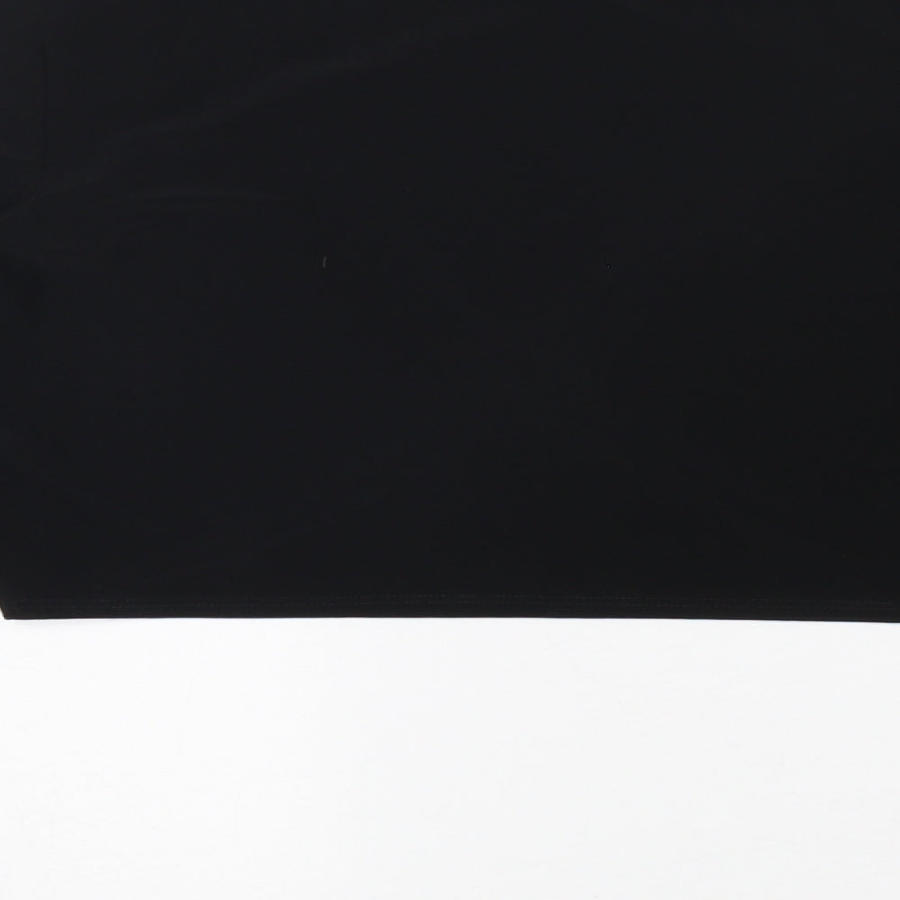 Debut Womens Black Polyester Wrap Blouse Size M V-Neck