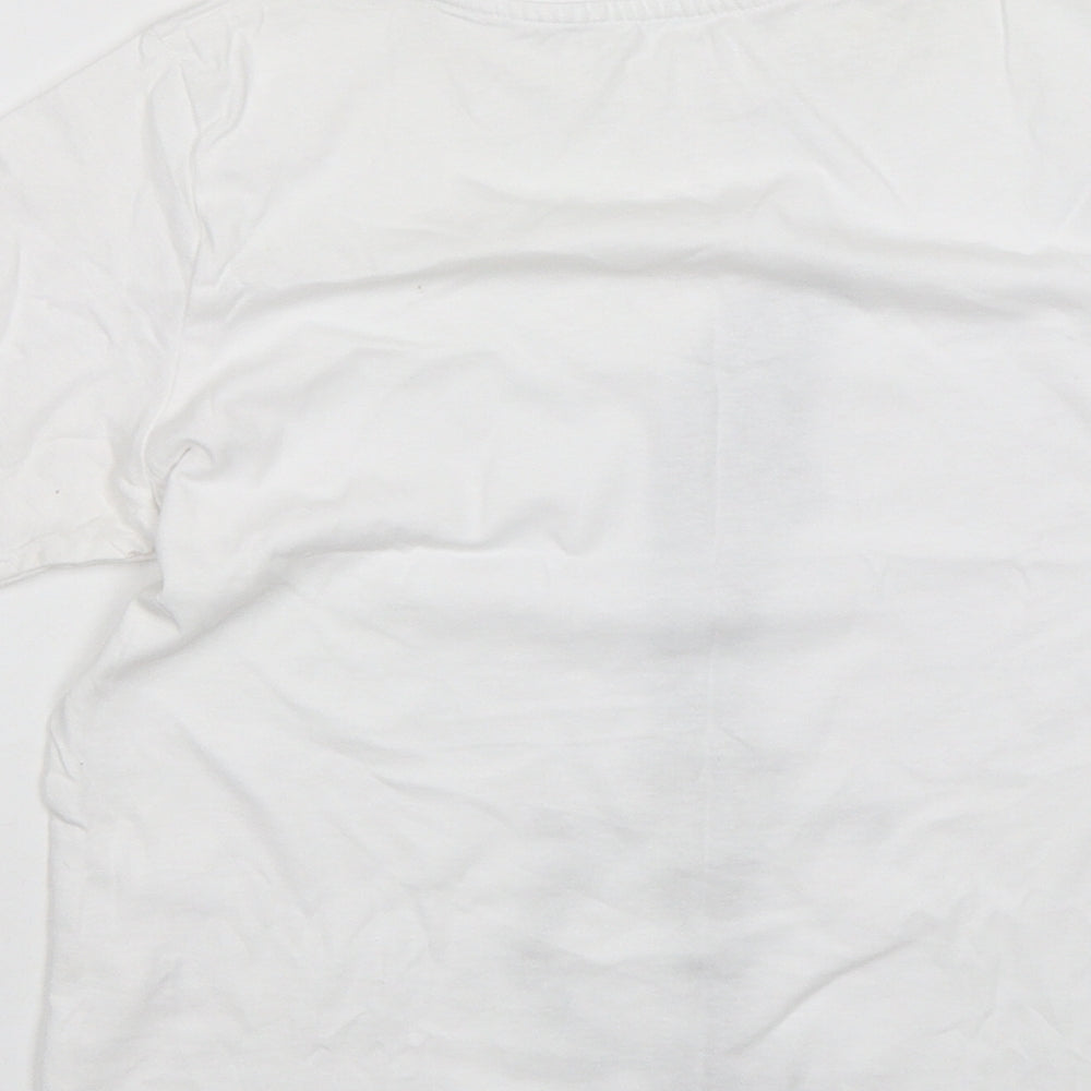 TU Boys White Cotton Basic T-Shirt Size 8 Years Round Neck
