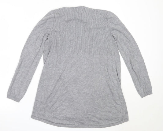 TU Womens Grey Round Neck Viscose Cardigan Jumper Size 10