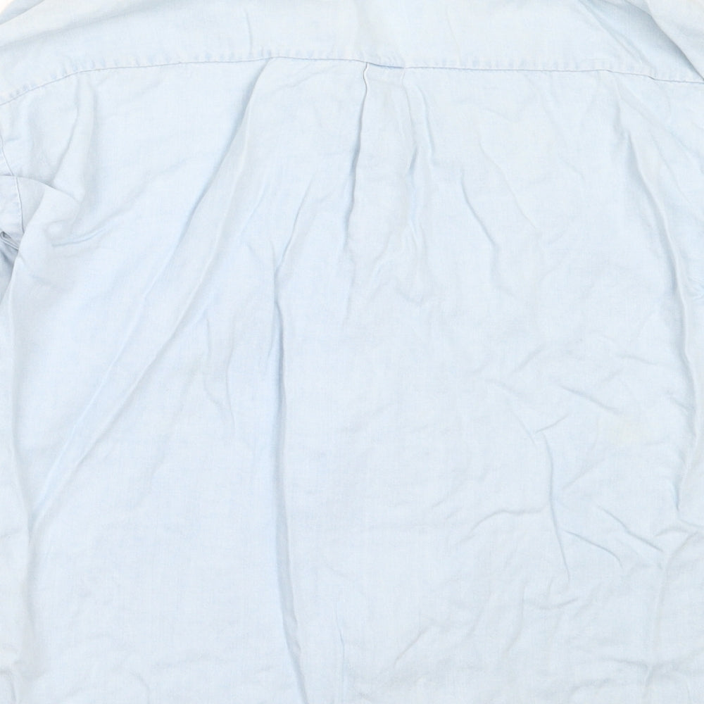 Womens UK Size XS Zara Blue Basic Button-Up