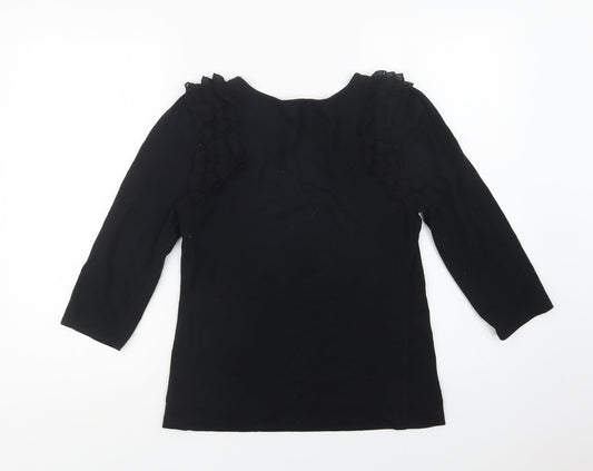Womens UK Size S Oasis Black Basic Blouse