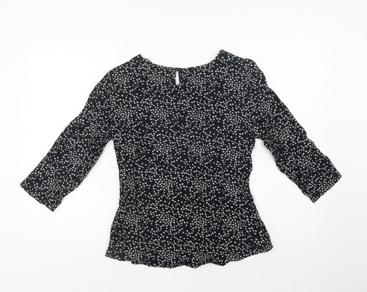 Womens UK Size 10 BHS Black Basic Blouse