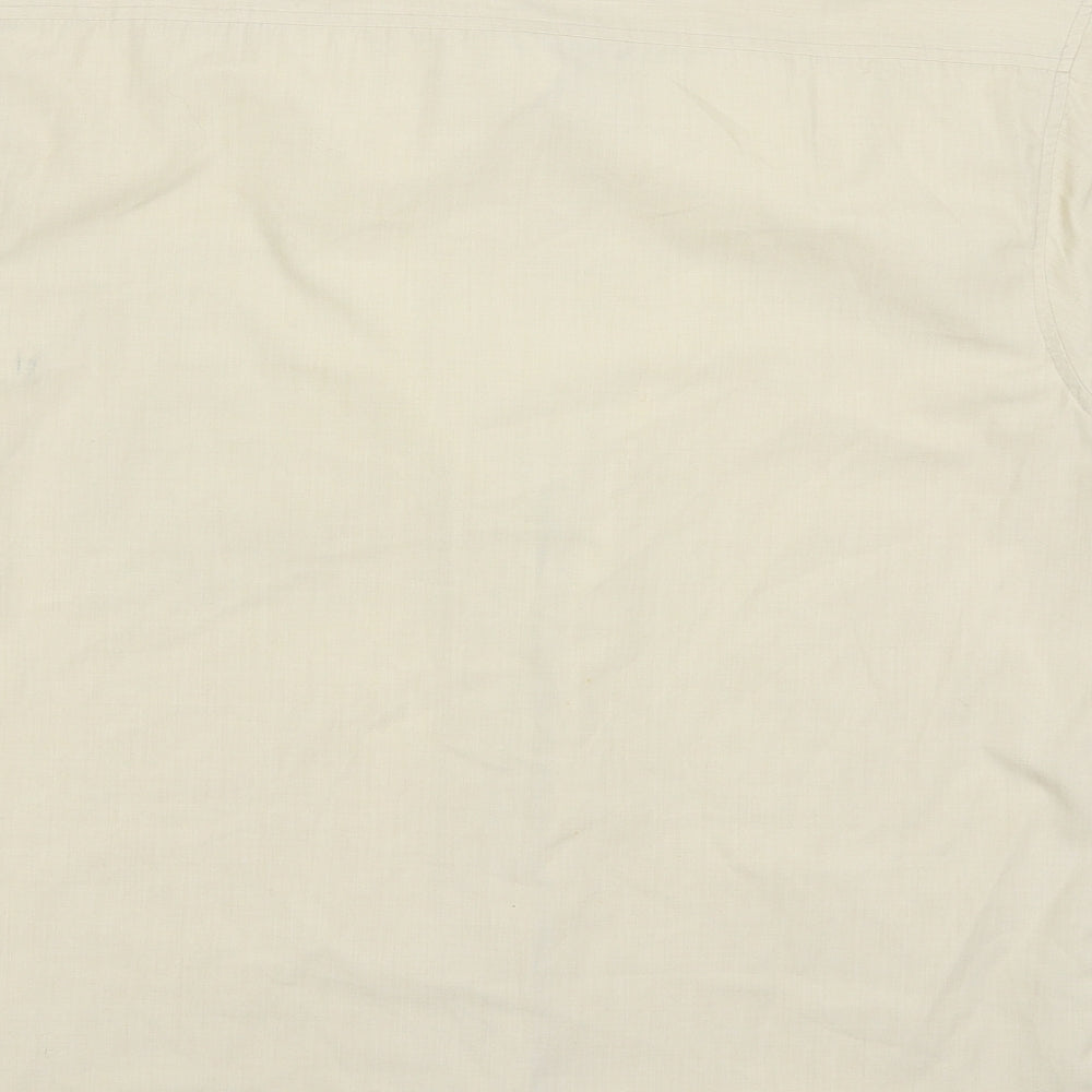 Mens UK Size M Urban Stone Beige Button-Up Short Sleeve Casual Shirt
