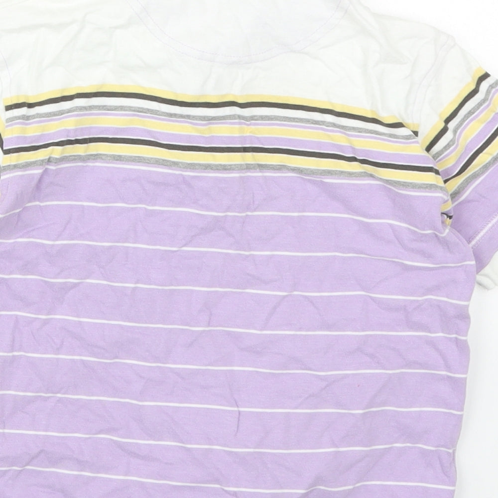 George Boys Purple Striped Cotton Basic Polo Size 5-6 Years Collared Button