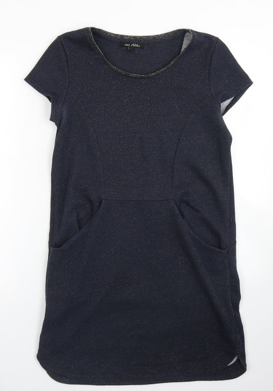 NEXT Womens Blue Cotton A-Line Size 10 Round Neck