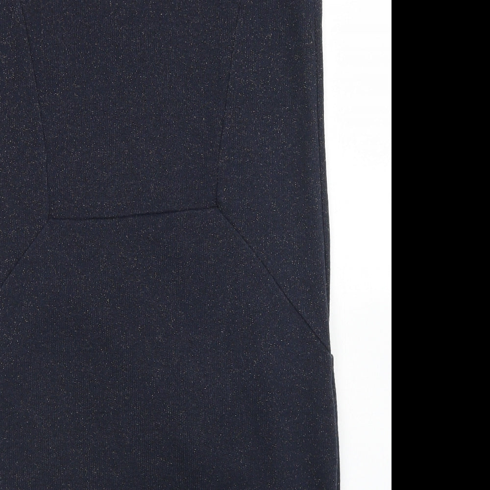 Brand and care label for Next women’s blue cotton a-line, size UK 10, round neck