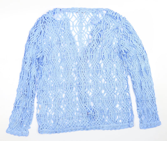 Paramour Womens Blue Round Neck Viscose Cardigan Jumper Size XL