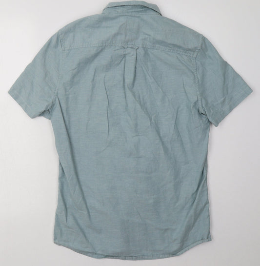 Burton Mens Blue Cotton Polo Size S Collared Button