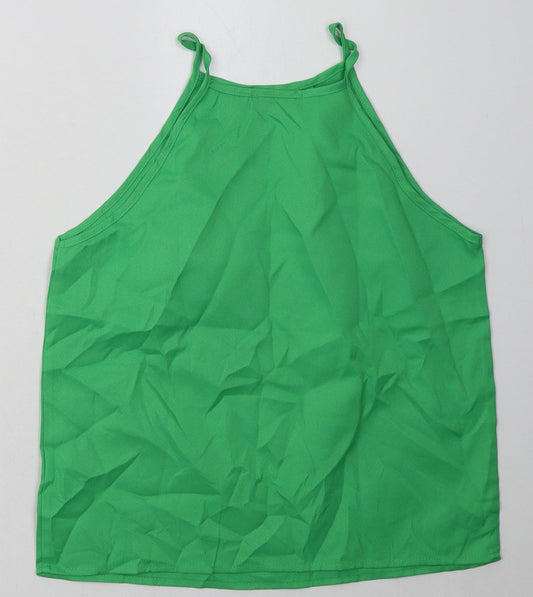 SheIn Womens Green Polyester Basic Tank Size M Scoop Neck