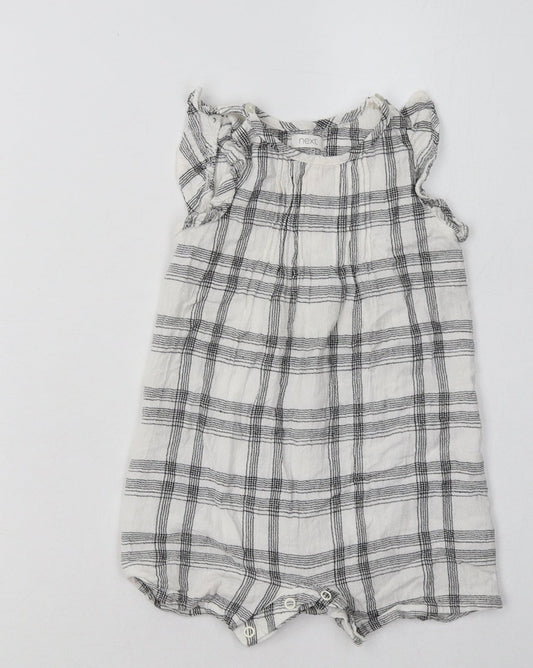 NEXT Girls Grey Check Viscose Catsuit One-Piece Size 12-18 Months Buckle