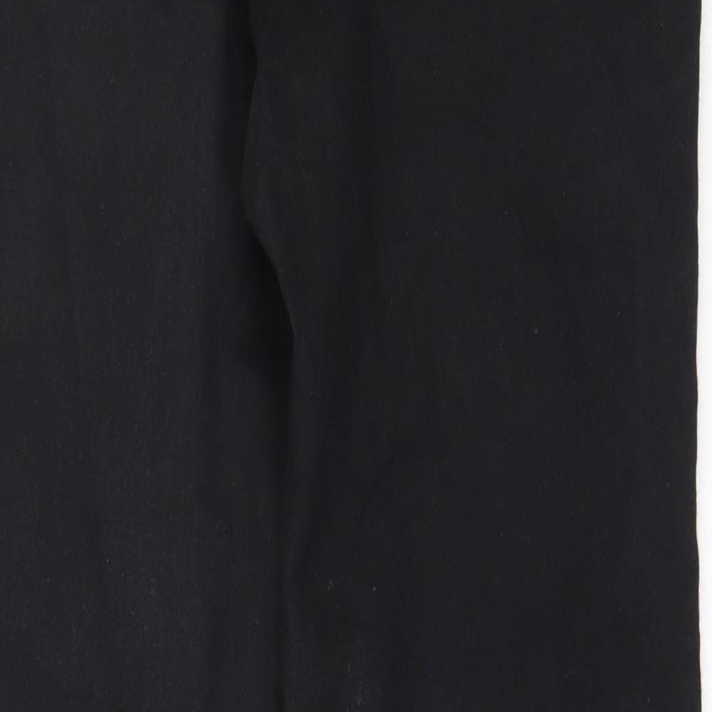 Brand and care label for Peacocks women’s black cotton skinny jeans, size UK 12, 28-inch leg regular