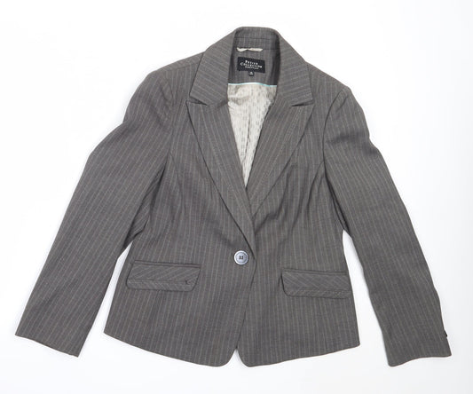 Additional front view of Debenhams women’s grey polyester jacket blazer, size UK 14