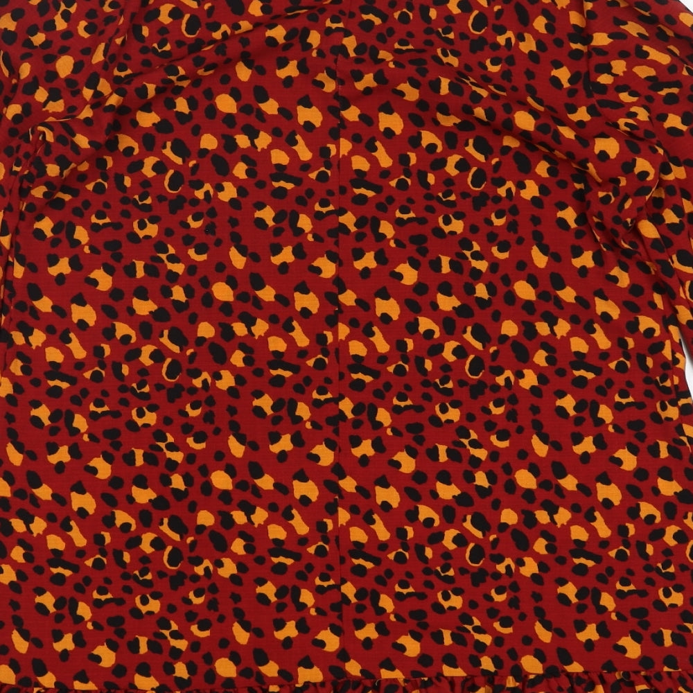 Papaya Womens Multicoloured Animal Print Polyester A-Line Size 12 V-Neck