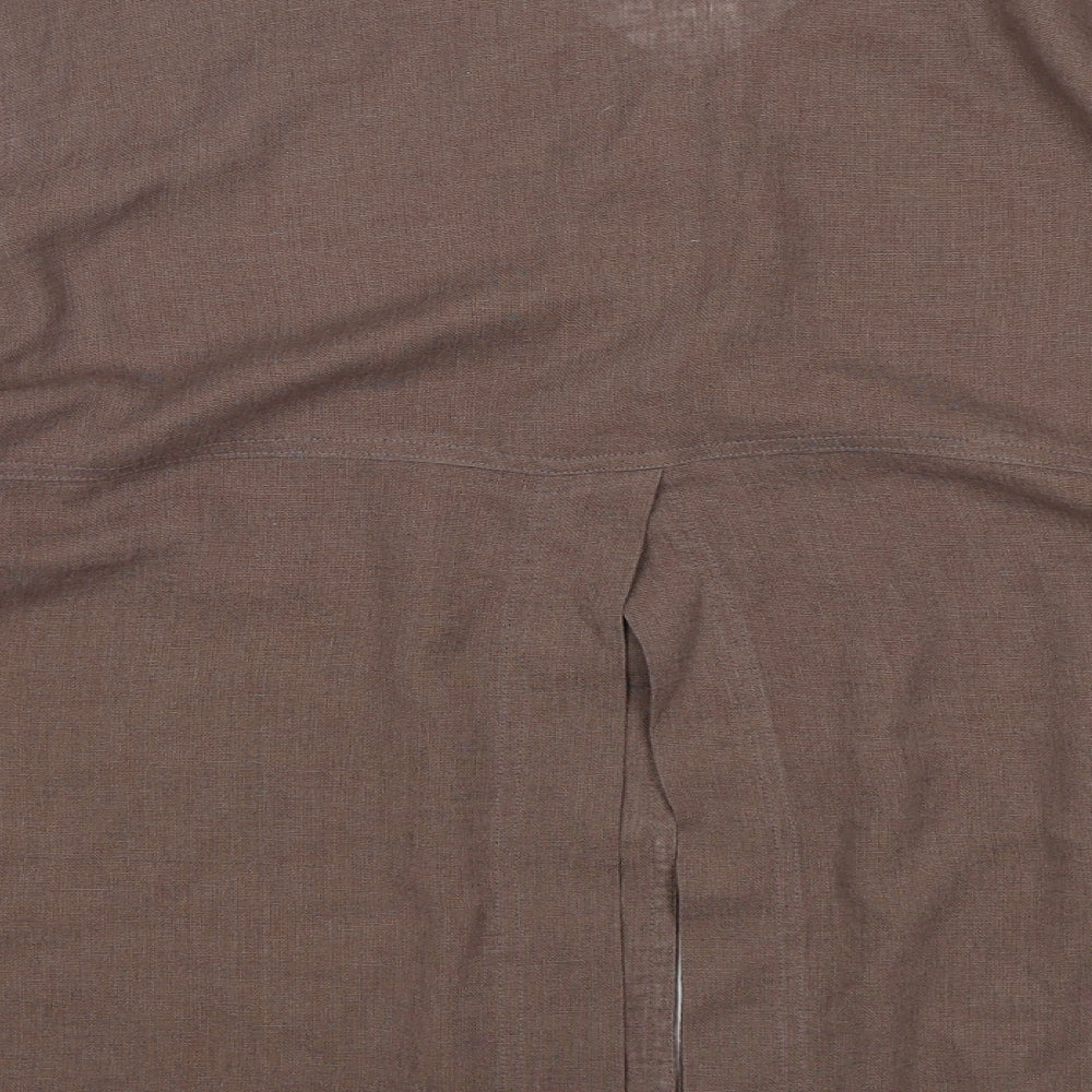 EAST Womens Brown  Linen Jacket Blazer Size 12