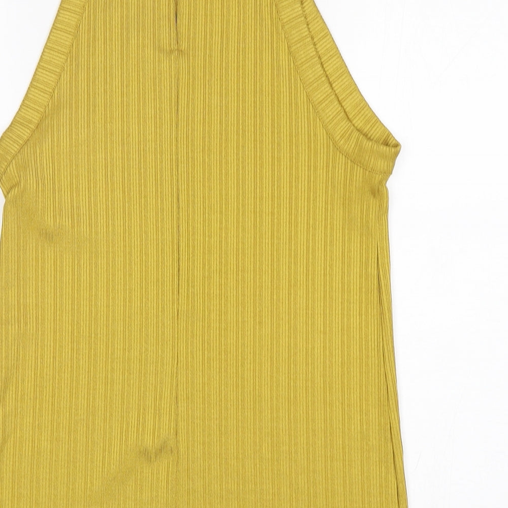 F&F Womens Green Polyester Basic Blouse Size 12 Round Neck