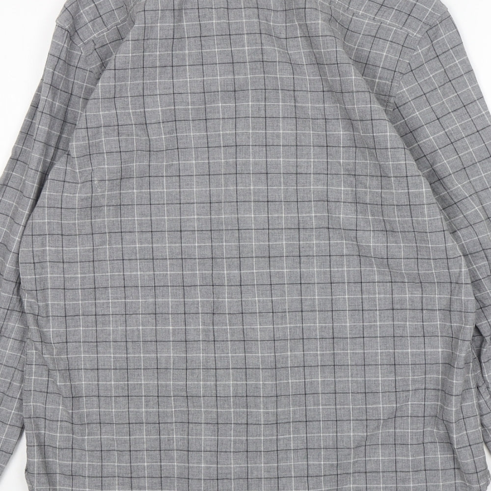 Mens UK Size M Burton Grey Button-Up Long Sleeve Casual Shirt