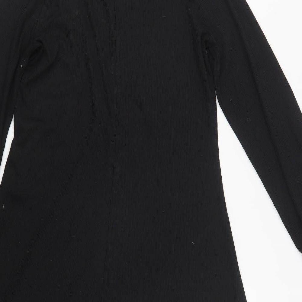 Nutmeg Womens Black Polyester A-Line Size 10 V-Neck