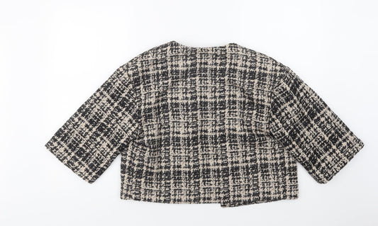 TU Womens Beige Check Jacket Blazer Size 10