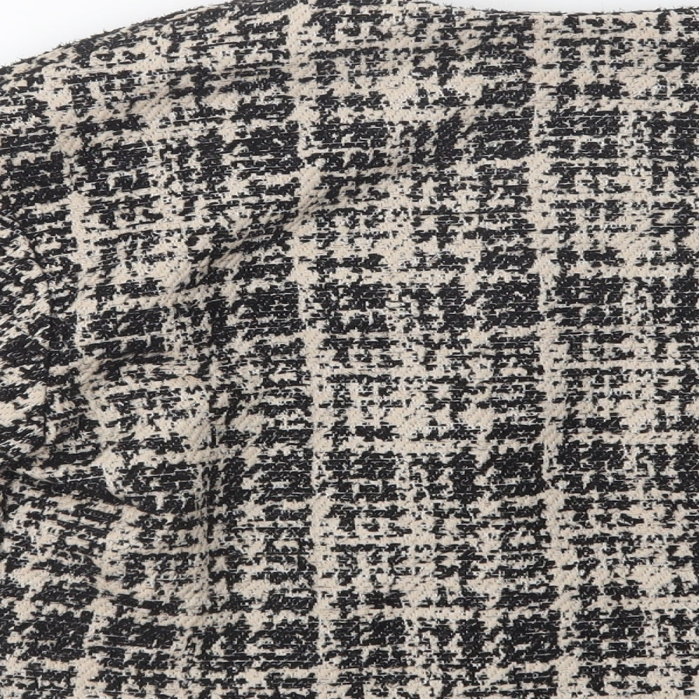 Brand and care label for Tu women’s beige check jacket blazer, size UK 10