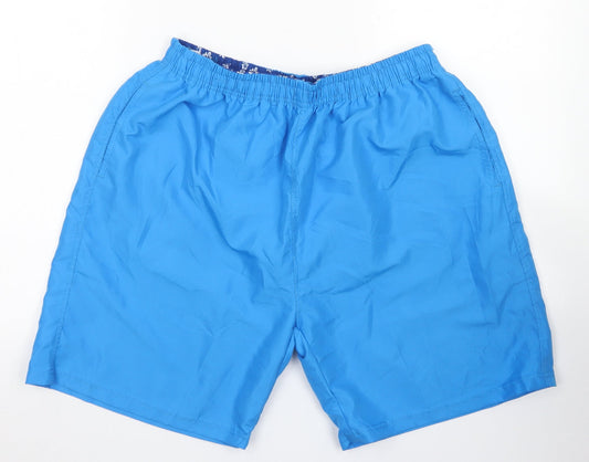 GRCF Mens Blue Polyester Athletic Shorts Size 2XL L6 in Regular Drawstring - Board Shorts
