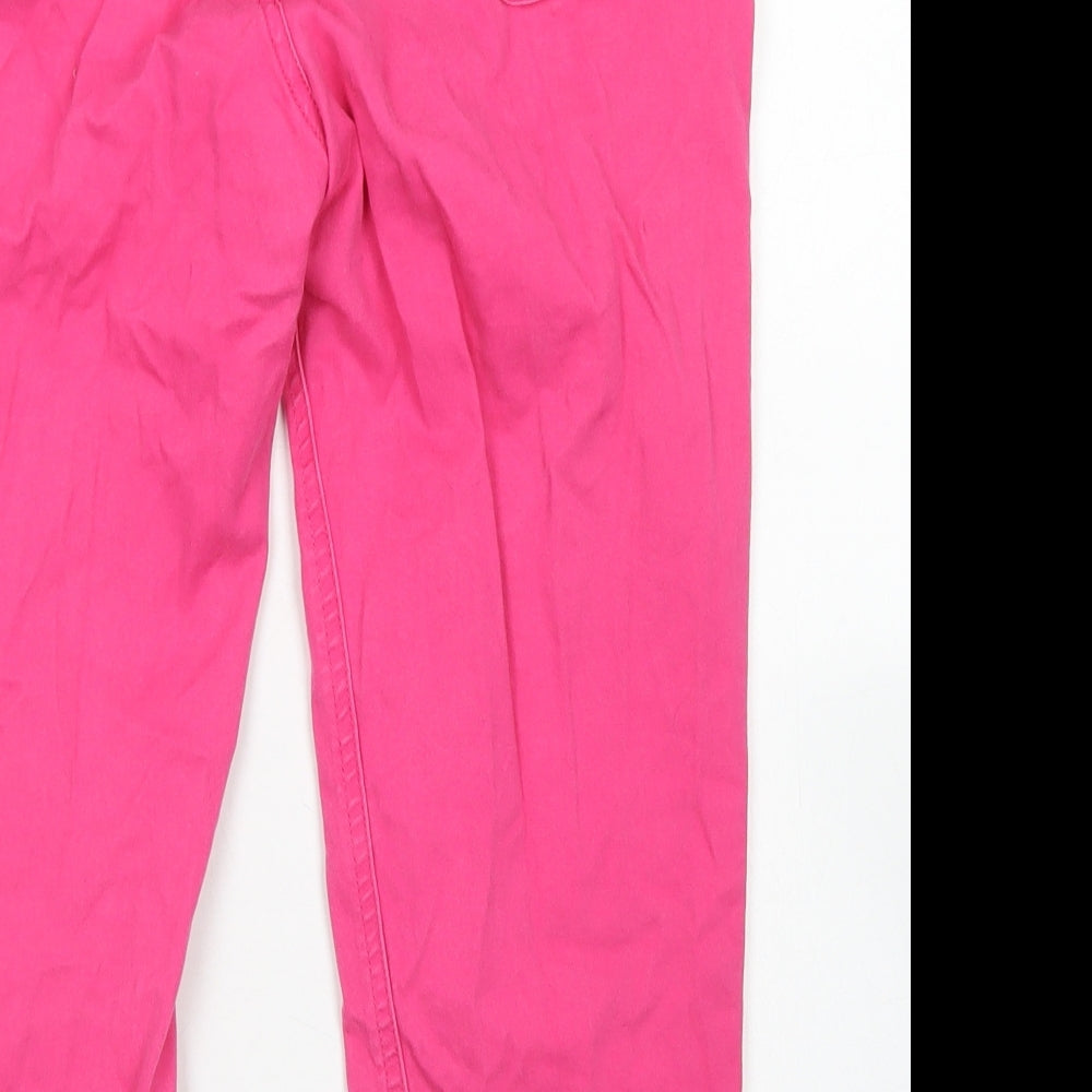 24/7 Womens Pink Cotton Cropped Jeans Size 10 L20 in Regular Button