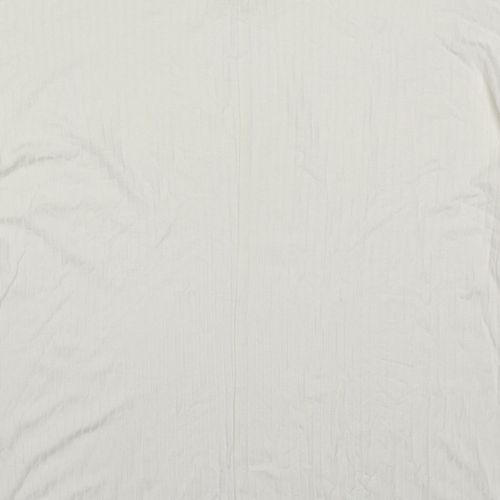 George Womens White Round Neck Viscose Pullover Jumper Size 12