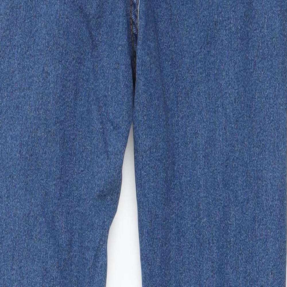 Boohoo Womens Blue Cotton Skinny Jeans Size 6 L25 in Regular Button