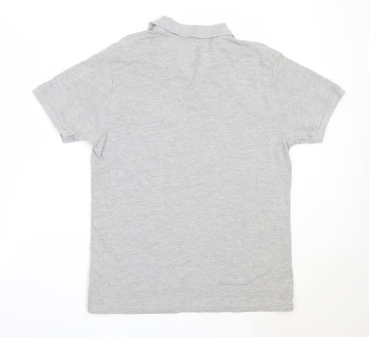 Primark Mens Grey Cotton Polo Size L Collared