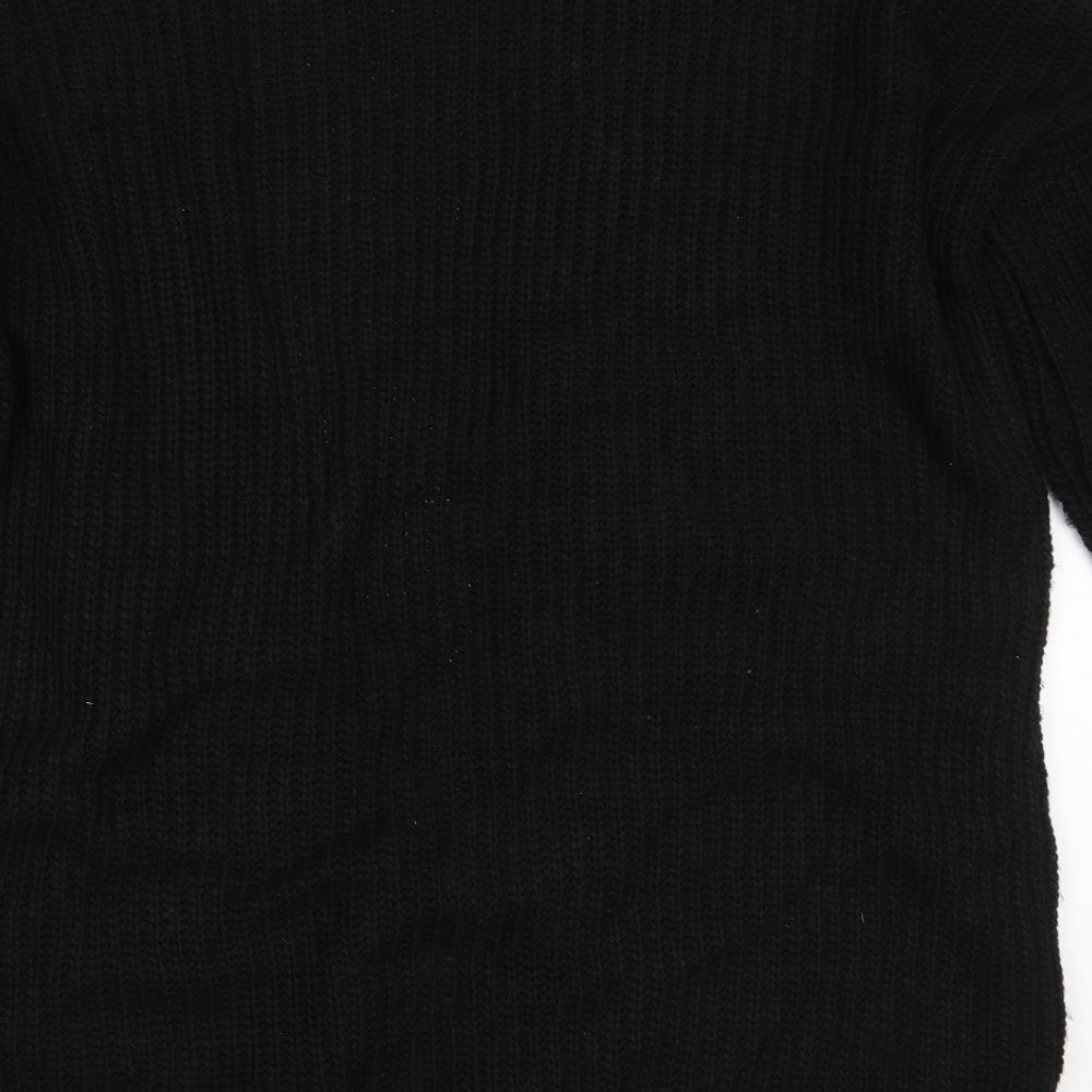 Boohoo Womens Black Round Neck Cotton Cardigan Jumper Size M