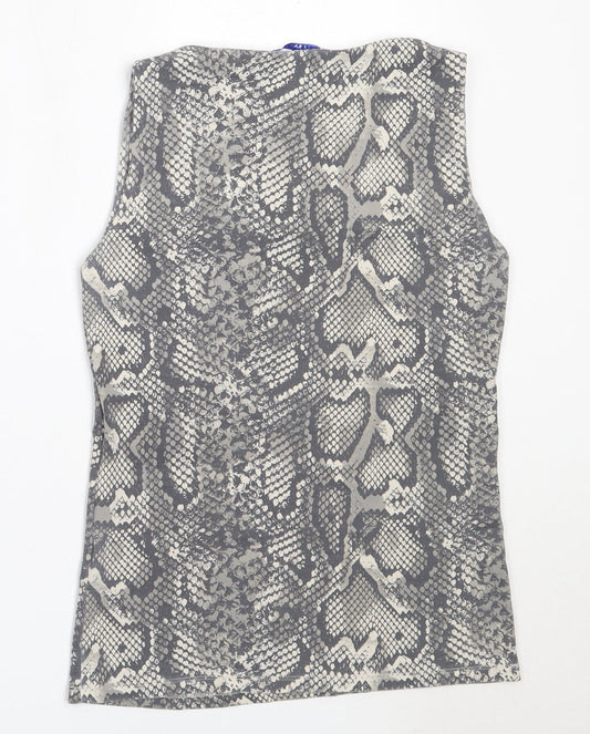 Womens UK Size M Zara Grey Basic Tank