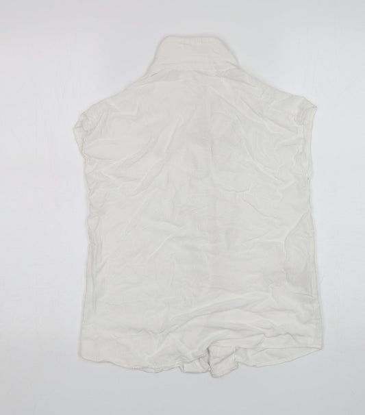 Womens UK Size XS Mango White Basic Button-Up