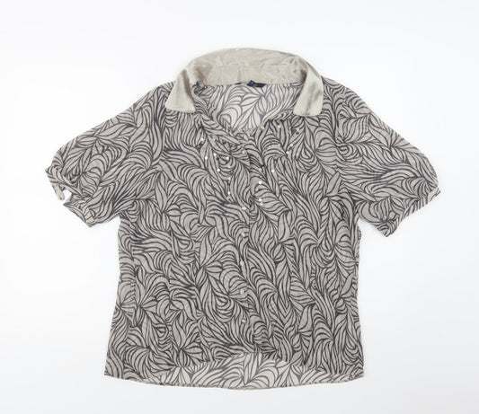 Womens UK Size 16 Debenhams Grey Basic Button-Up